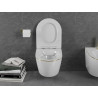 Mexen Lena WC mísa Rimless s pomalu sklápěcí deskou slim, duroplast, bílá/zlatá linie - 30224005