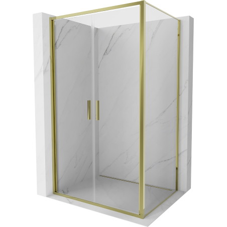 Mexen Exo-B Duo sprchový kout otočný 120 x 75 cm, transparentní, zlatý - 814-120-075-50-00