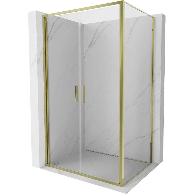 Mexen Exo-B Duo sprchový kout otevírací 120 x 90 cm, transparentní, zlatý - 814-120-090-50-00