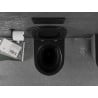 Mexen Lena WC mísa Rimless s pomalu uzavíratelným prkénkem slim, duroplast, černá matná/stříbrný vzor linie - 30224073
