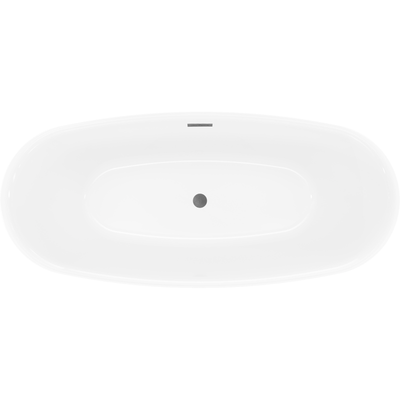 Mexen Luvo Slim volně stojící vana 170 x 75 cm, bílá, přepad gun gray kartáčovaný - 52801707500-66