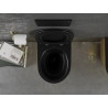 Mexen Lena WC mísa Rimless se zvolna klesající deskou slim, duroplast, černá matná/zlatý vzor linie - 30224077