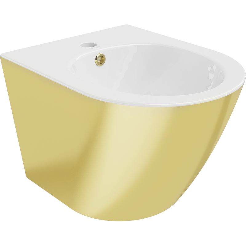Mexen Lena závěsné bidet, bílý/zlatý - 35224806