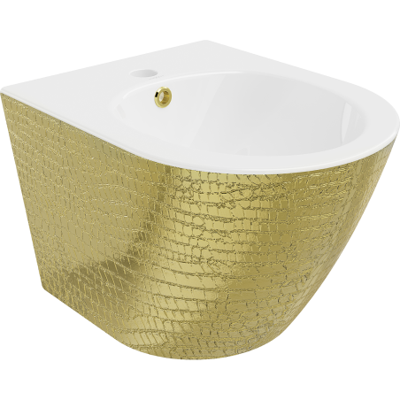 Mexen Lena bidet závěsný, bílý/zlatý vzor šupiny - 35224808