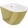 Mexen Lena bidet závěsný, bílý/zlatý vzor šupiny - 35224808
