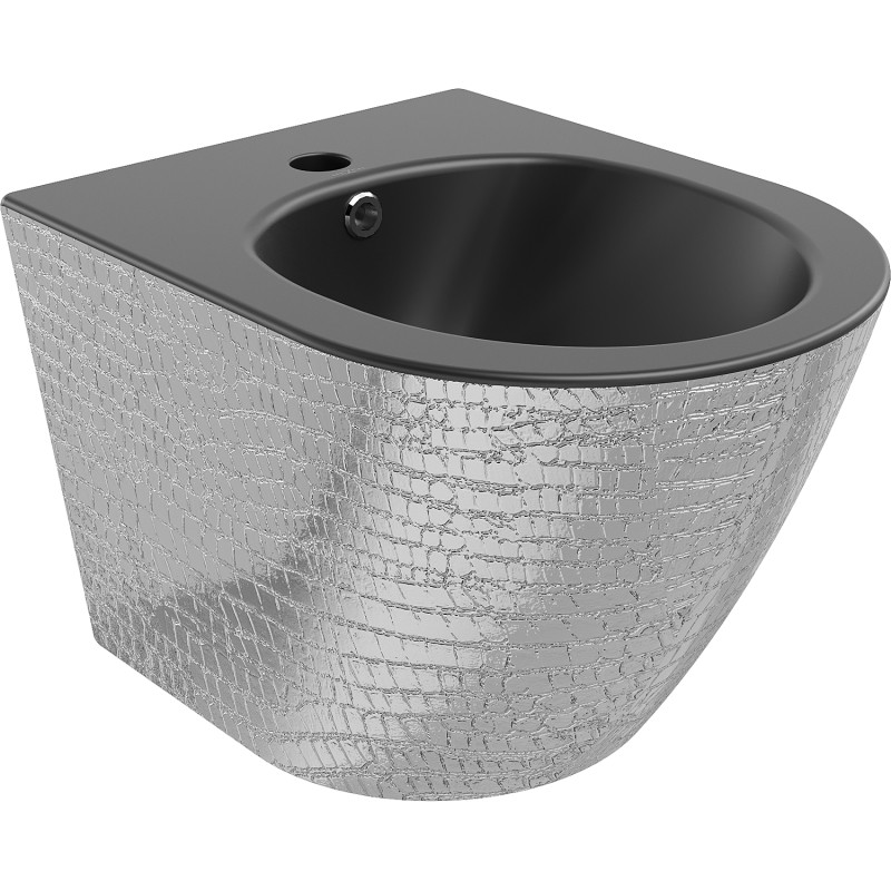 Mexen Lena bidet závěsný, černá mat/stříbrný vzor šupiny - 35224872