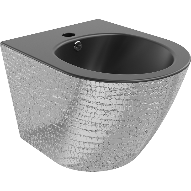 Mexen Lena závěsný bidet, černá matná/stříbrný vzor šupiny - 35224872