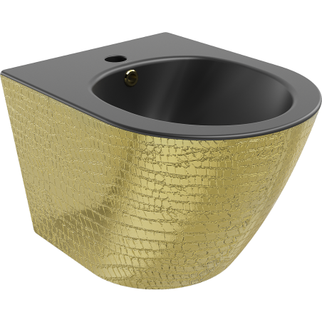 Mexen Lena bidet závěsný, černý mat/zlatý vzor šupiny - 35224878