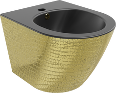 Mexen Lena bidet závěsný, černý mat/zlatý vzor šupiny - 35224878