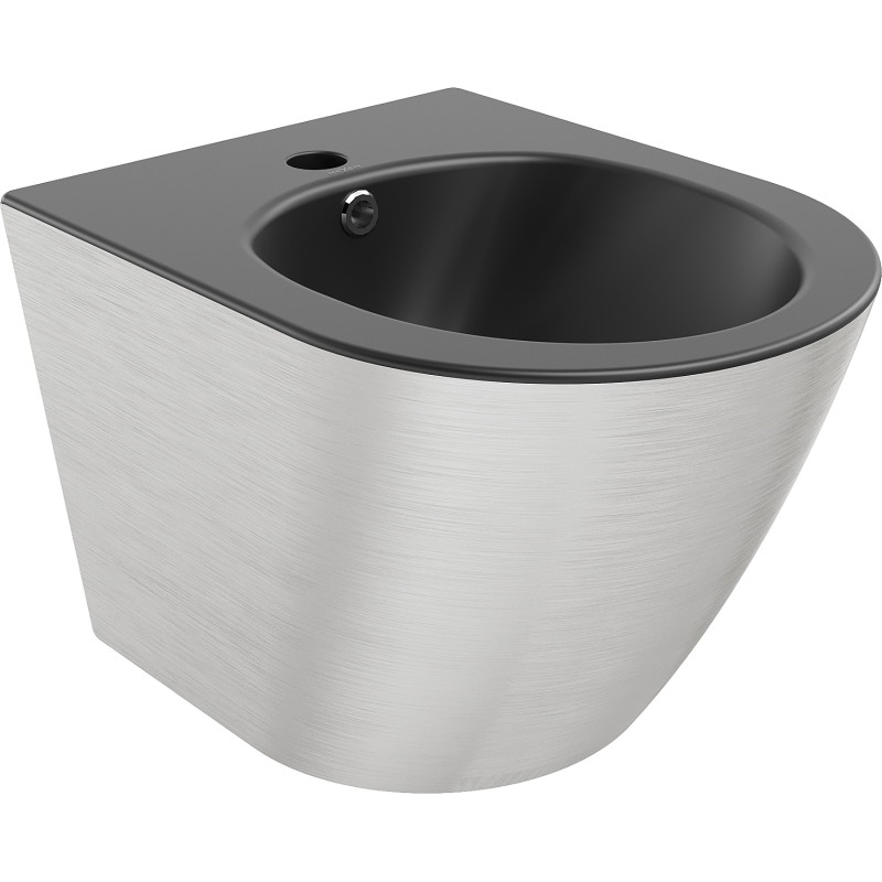 Mexen Lena bidet závěsný, černý mat/stříbrný vzor linie - 35224873