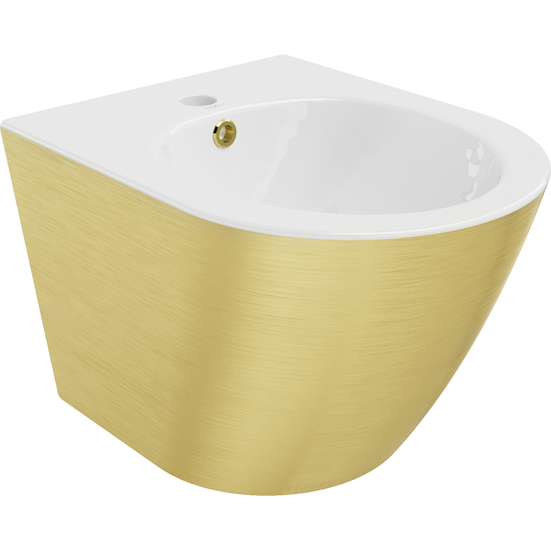 Mexen Lena bidet závěsný, bílý/zlatý vzor linie - 35224807