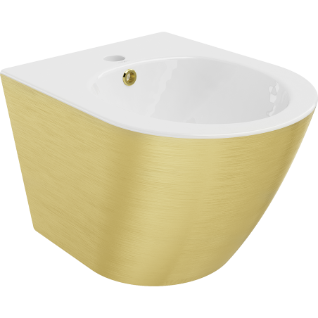 Mexen Lena bidet závěsný, bílý/zlatý vzor linie - 35224807