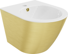 Mexen Lena bidet závěsný, bílý/zlatý vzor linie - 35224807