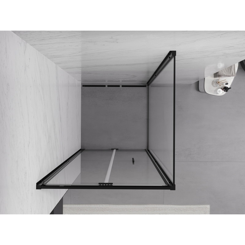 Mexen Exo-F skládací sprchový kout 110 x 110 cm, transparentní, černý - 816-110-110-70-00