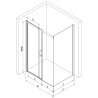Mexen Omega posuvná sprchová kabina 100 x 80 cm, transparentní, chrom + vanička Flat, černá - 825-100-080-01-00-4070