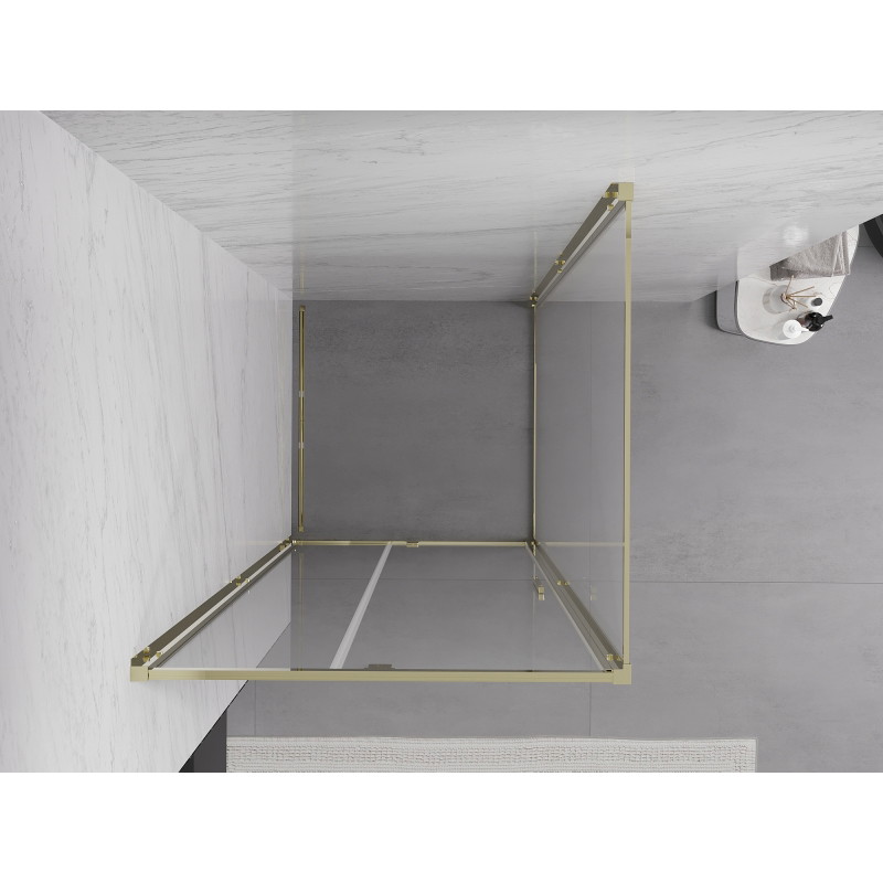Mexen Exo-R sprchový kout otočný 110 x 110 cm, transparentní, zlatý - 819-110-110-50-00