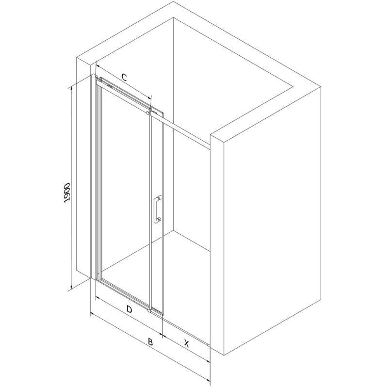 Mexen Omega posuvné sprchové dveře 130 cm, transparentní, zlaté - 825-130-000-50-00
