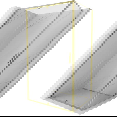 Mexen Exo sprchový kout otevíratelný 145 x 110 cm, transparentní, zlatý - 819-145-110-50-00