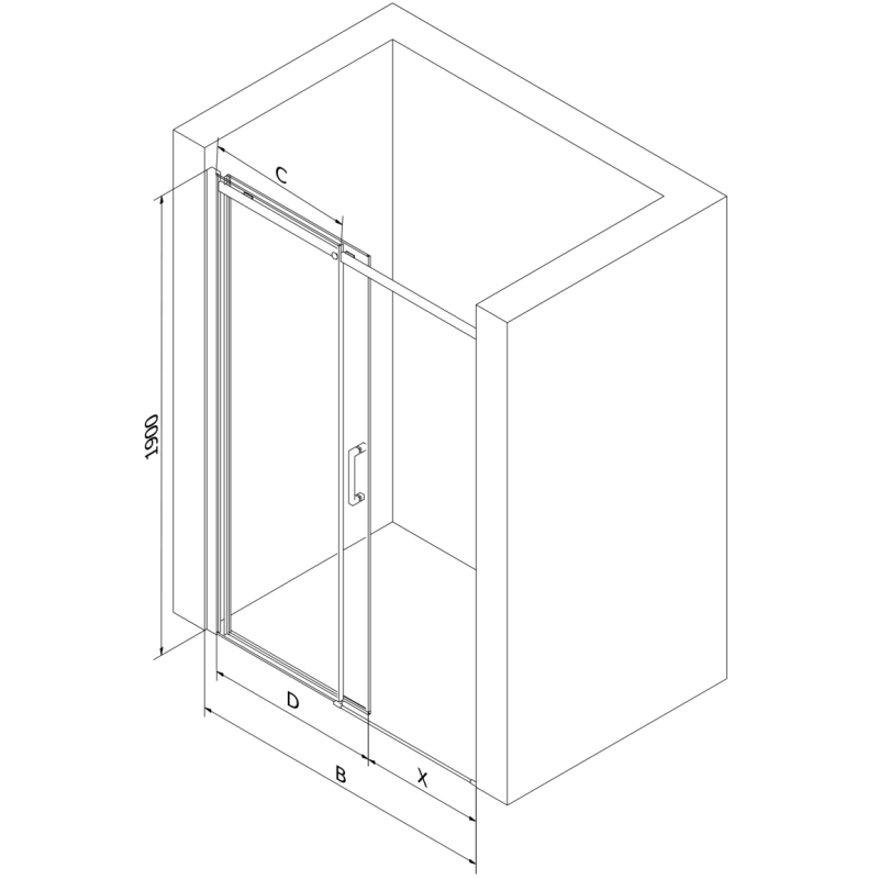 Mexen Omega Posuvné sprchové dveře 150 cm, grafit, chrom - 825-150-000-01-40
