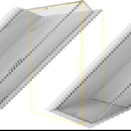 Mexen Exo otevírací sprchový kout 160 x 120 cm, transparentní, zlatý - 819-160-120-50-00