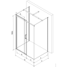 Mexen Omega-3S sprchový kout 3-stěnný, posuvný 100x100 cm, transparentní, chrom + vanička Flat - 825-100-100-01-00-3s-4010