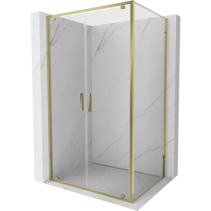 Mexen Exo-BR Duo sprchový kout otevírací 80 x 120 cm, transparentní, zlatý - 8182-080-120-50-00