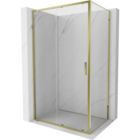 Mexen Exo-S posuvná sprchová kabina 140 x 110 cm, transparentní, zlatá - 8151-140-110-50-00