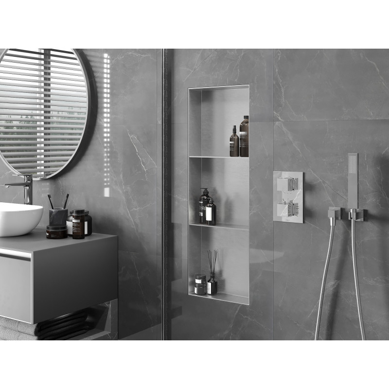 Mexen X-Wall-NR nástěnná police bez límce s policí 90 x 30 cm, inox - 1911903010S