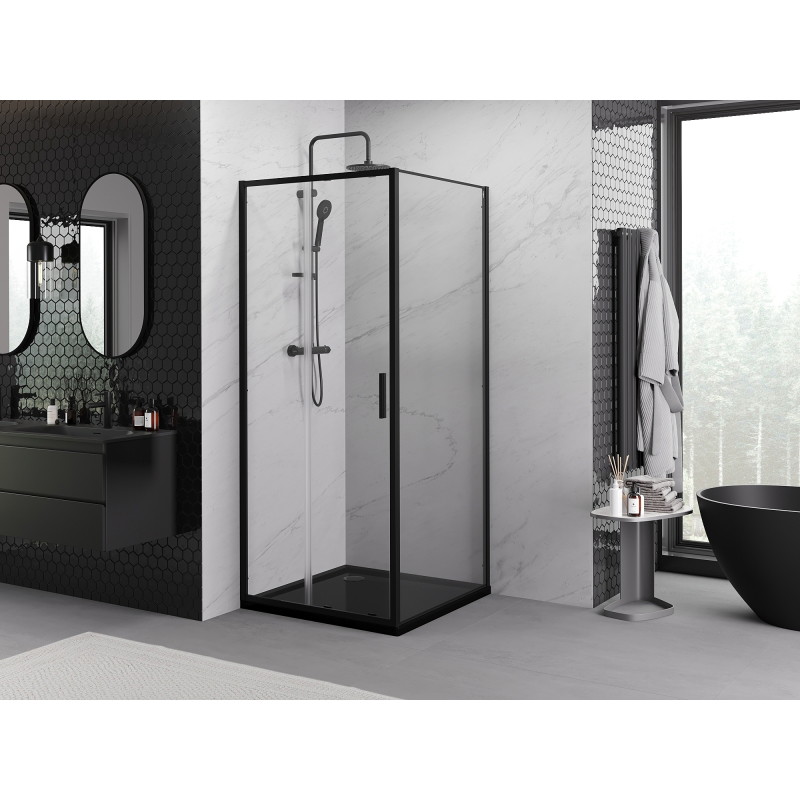 Mexen Exo-S posuvná sprchová kabina 120 x 120 cm, transparentní, černá - 8151-120-120-70-00