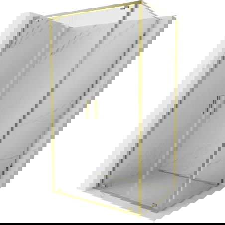 Mexen Exo otevírací sprchový kout 120 x 95 cm, transparentní, zlatá - 8182-120-095-50-00