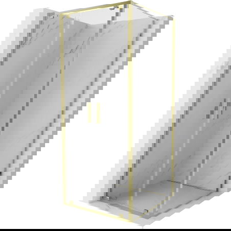 Mexen Exo sprchový kout otočný 120 x 120 cm, průhledný, zlatý - 8182-120-120-50-00