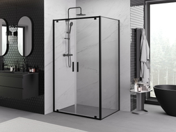 Mexen Exo-BR Duo sprchový kout s otvíravými dveřmi 70 x 120 cm, transparentní, černý - 8182-070-120-70-00