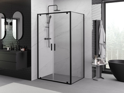 Mexen Exo-BR Duo sprchový kout s výklopnými dveřmi 100 x 120 cm, transparentní, černý - 8182-100-120-70-00