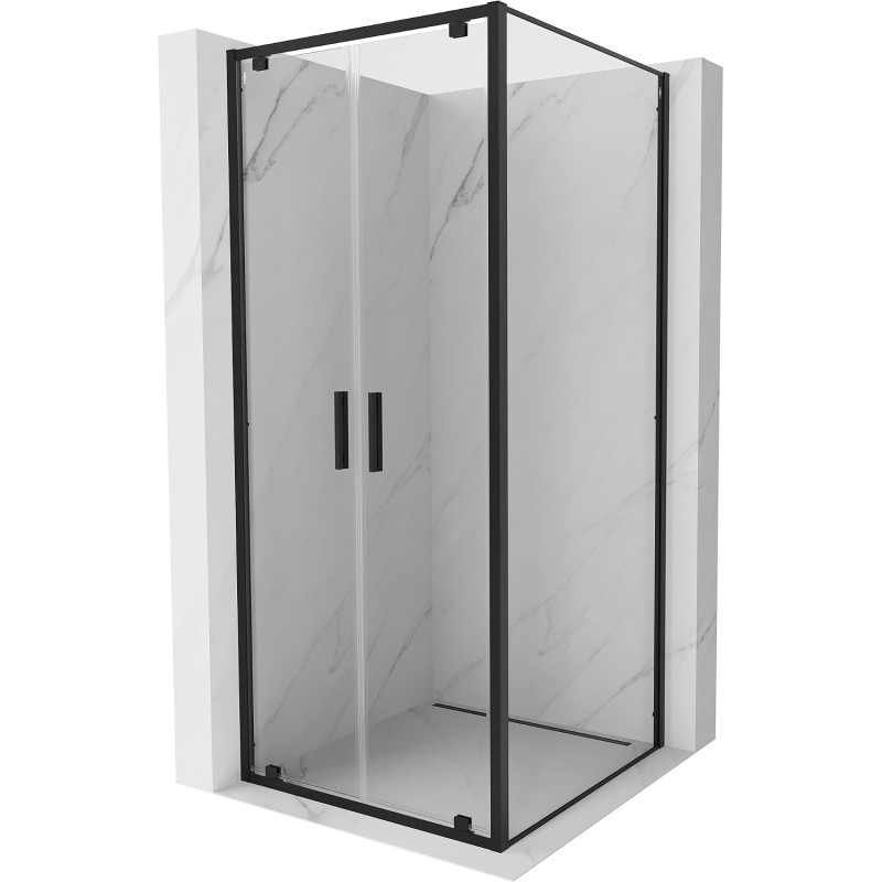 Mexen Exo-BR Duo sprchový kout s otočnými dveřmi 120 x 120 cm, transparentní, černý - 8182-120-120-70-00