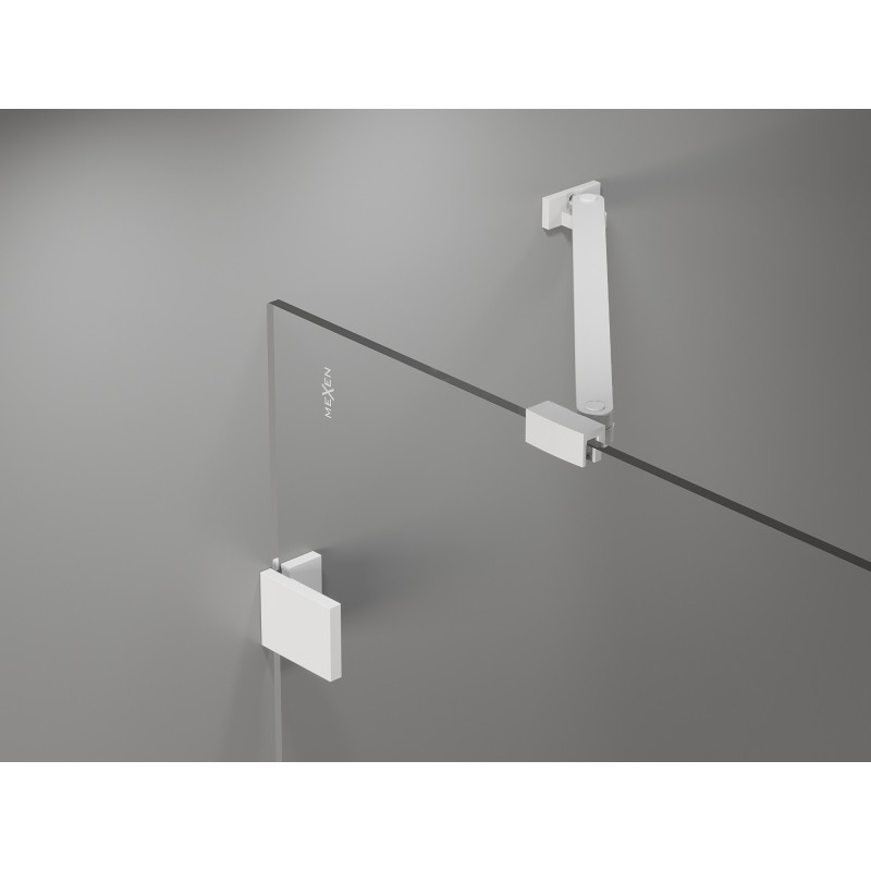 Mexen Lunar Duo sprchové dveře výklopné 140 cm, transparentní, bílé - 834D-140-000-20-00