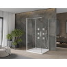 Mexen Omega-3S sprchový kout 3-stěnný, posuvný 100x100 cm, transparentní, chrom + vanička Flat - 825-100-100-01-00-3s-4010