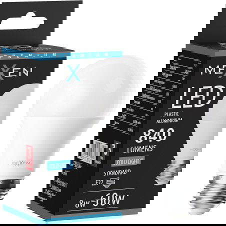Mexen Nova Žárovka LED E27, A60, 8W, Studená - 6500K, 840 lm - L100-E27-0865-01