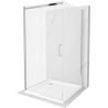 Mexen Omega-3S sprchový kout 3-stěnný, posuvný 100x100 cm, transparentní, chrom + tác Flat - 825-100-100-01-00-3s-4010
