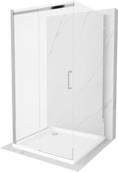 Mexen Omega-3S sprchový kout 3-stěnný, posuvný 100x100 cm, transparentní, chrom + tác Flat - 825-100-100-01-00-3s-4010