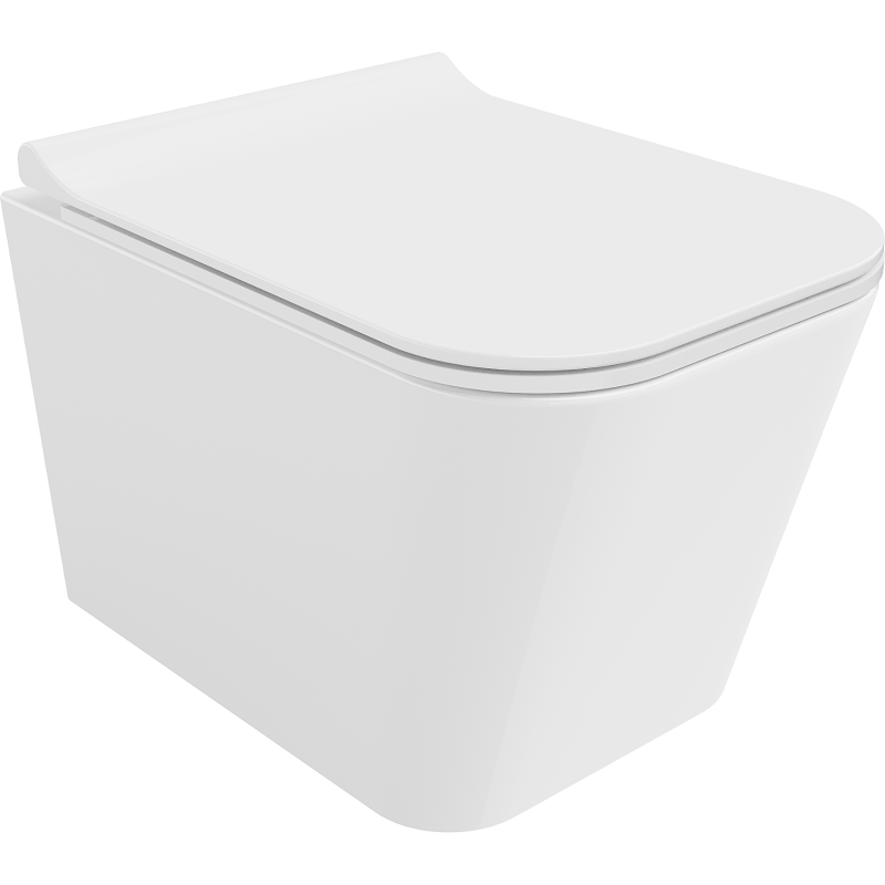 Mexen Teo wc mísa Rimless s deskou pomalu klesající slim, duroplast, bílý lesk - 30850700