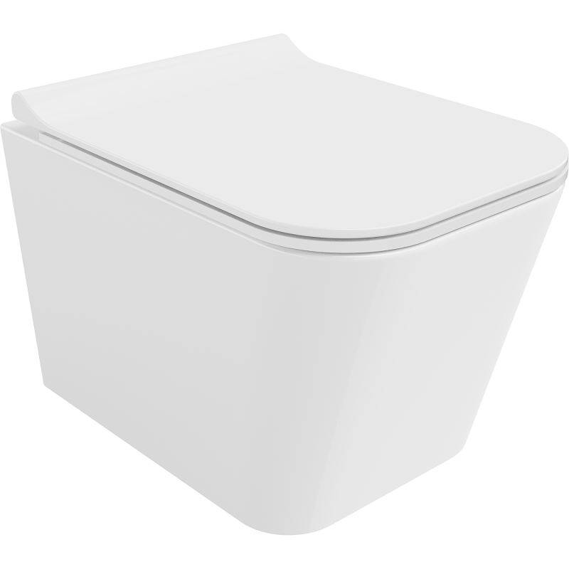 Mexen Teo WC mísa Rimless s pomalu padajícím tenkým sedátkem, duroplast, bílý lesk - 30850700