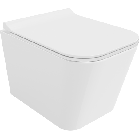 Mexen Teo WC mísa Rimless s pomalu padajícím tenkým sedátkem, duroplast, bílý lesk - 30850700