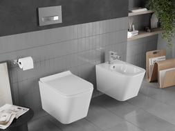 Mexen Teo WC mísa Rimless s pomalu padajícím tenkým sedátkem, duroplast, bílý lesk - 30850700