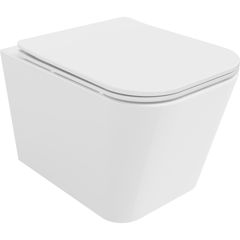 Mexen Teo WC mísa Rimless s pomalu zavíratelným sedátkem slim, duroplast, bílý lesk - 30850600