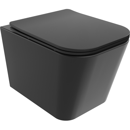 Mexen Teo mísa WC Rimless s deskou pomalu spouštějící slim, duroplast, černá mat - 30850685