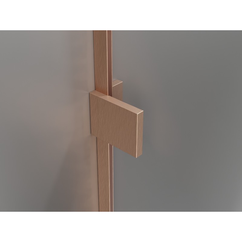 Mexen Lunar Duo sprchové dveře otočné 190 cm, transparentní, kartáčovaná měď - 834D-190-000-65-00