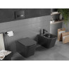 Mexen Teo WC mísa Rimless s pomalu zavírajícím se slim sedátkem, duroplast, černá mat - 30850685