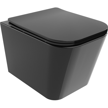 Mexen Teo mísa wc Rimless s deskou pomalu padací slim, duroplast, černý lesk - 30854070