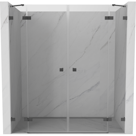 Mexen Lunar Duo otočné sprchové dveře 180 cm, transparentní, gun gray kartáčovaný - 834D-180-000-66-00