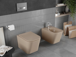 Mexen Teo WC mísa Rimless s pomalu sklopným slim sedátkem, duroplast, cappuccino mat - 30854064
